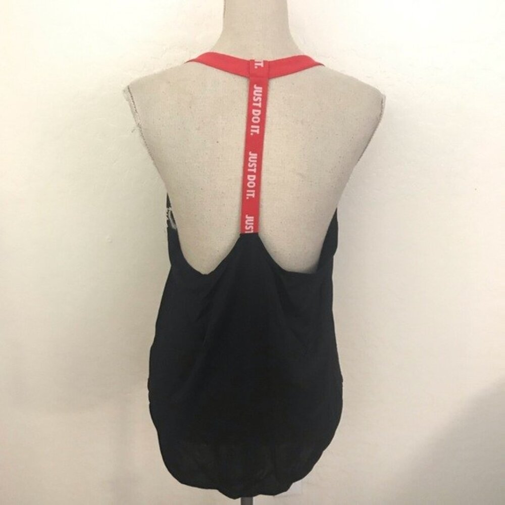 Nike Just Do It Dri-fit, Loose Fit Black, Red, and White Workout Top Size M - Picture 2 of 8